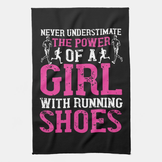 Running - Never underestimate champion Tea Towel (Vertical)