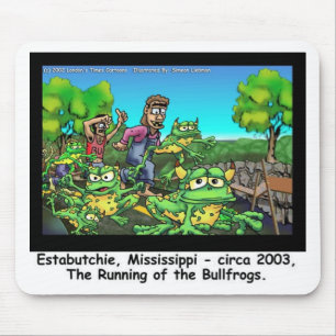 Running Of The Bull Frogs Funny Gifts/Collectibles Mouse Mat
