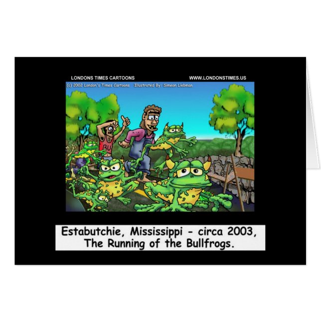 Running Of The Bullfrogs Funny Mississippi Card (Front Horizontal)