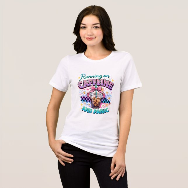 Running on Caffeine and Panic Tri-Blend Shirt (Front Full)