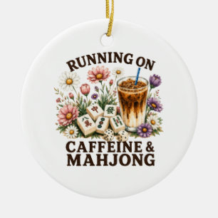 Running on Caffeine & Mahjong Ceramic Tree Decoration