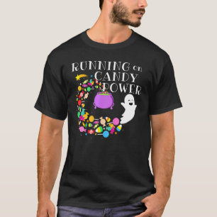 Running On Candy Power Happy Flying Ghost Hallowee T-Shirt
