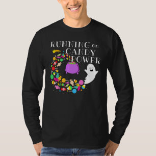Running On Candy Power Happy Flying Ghost Hallowee T-Shirt