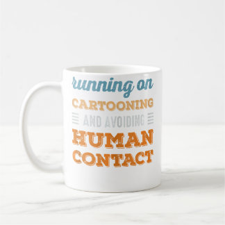 Running On Cartooning Social Introvert Humour Funn Coffee Mug