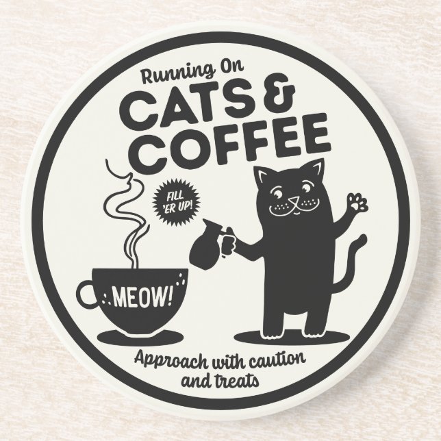 Running on Cats and Coffee  Coaster (Front)