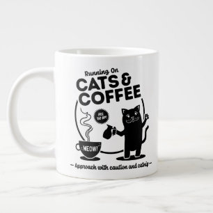 Running on Cats and Coffee Large Coffee Mug