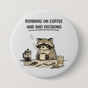 running on coffee 7.5 cm round badge