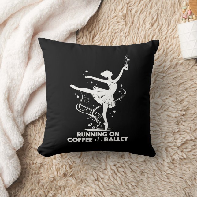 Running On Coffee And Ballet Funny Teacher Dancing Cushion (Blanket)