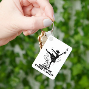 Running On Coffee And Ballet Funny Teacher Dancing Key Ring