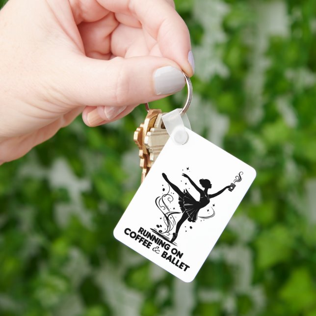 Running On Coffee And Ballet Funny Teacher Dancing Key Ring (Hand)