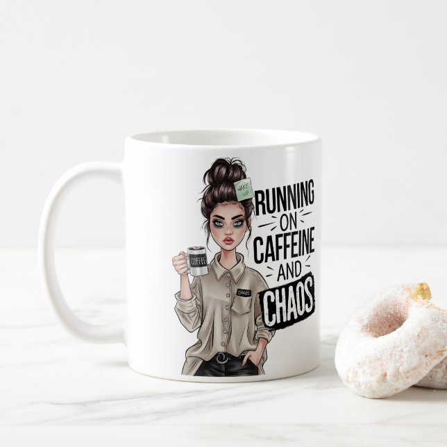 Running On Coffee And Chaos Coffee Mug (With Donut)