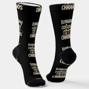 Running on Coffee and Chaos Funny Lifestyle Art Socks