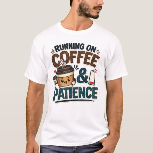 Running On Coffee And Patience Funny Teacher T-Shirt