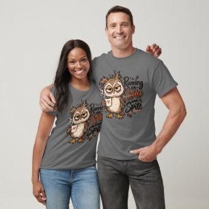 Running on Coffee and Spite Funny Owl T-Shirt