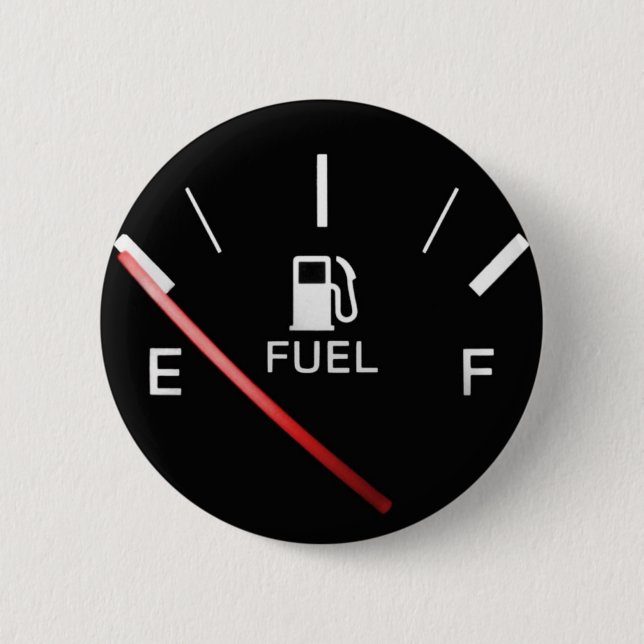 Running on Empty 6 Cm Round Badge (Front)