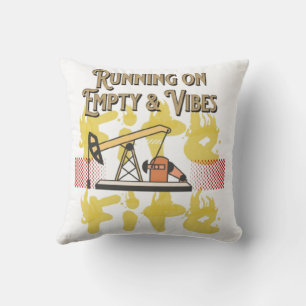 Running on Empty & Vibes – Funny Aesthetic Throw P Cushion