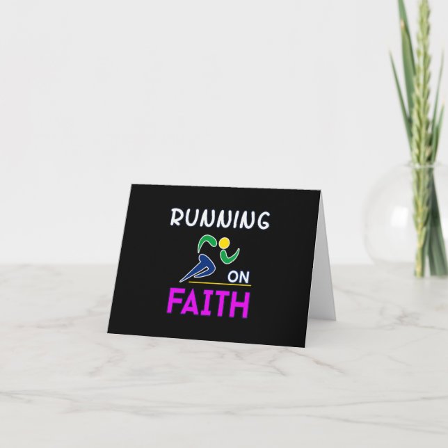 Running on Faith Christian Runner Card (Front)