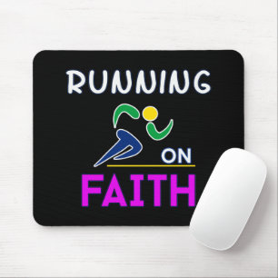 Running on Faith Christian Runner Mouse Mat