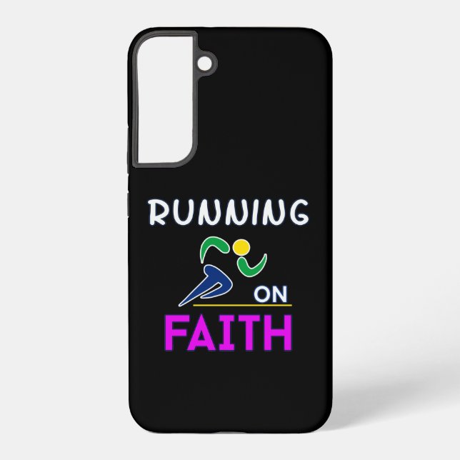 Running on Faith Christian Runner Samsung Galaxy S22+ Case (Back)
