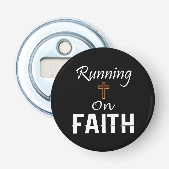 Running on Faith Runner Bottle Opener (Front)