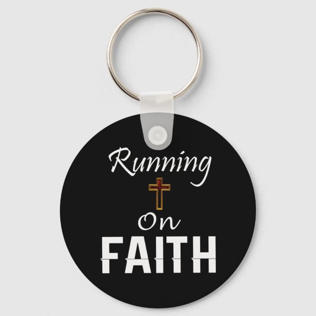 Running on Faith Runner Key Ring (Front)