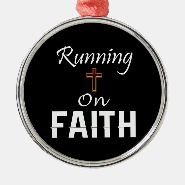 Running on Faith Runner Metal Tree Decoration (Front)