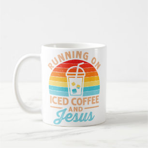 Running On Iced Coffee And Jesus Christian Cold Br Mug