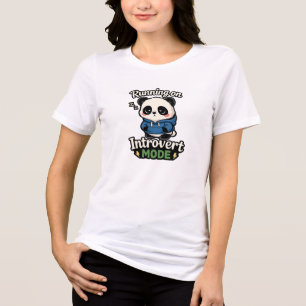 Running on Introvert Mode Panda Tri-Blend Shirt