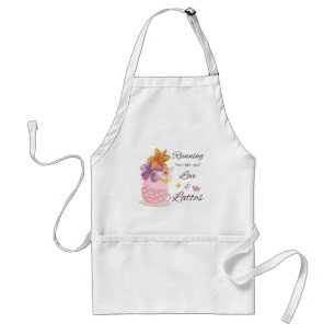 Running on Love & Lattes Floral Coffee Art Standard Apron