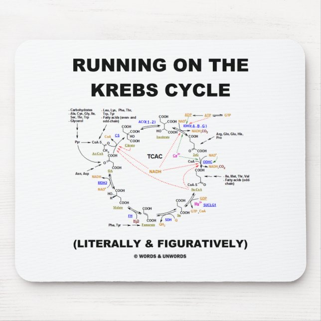Running On The Krebs Cycle (Science Humour) Mouse Mat (Front)