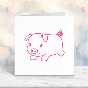 Running Piglet Pig Self-inking Stamp