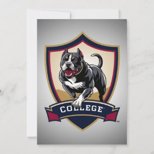 Running PitBull College Logo Invitation