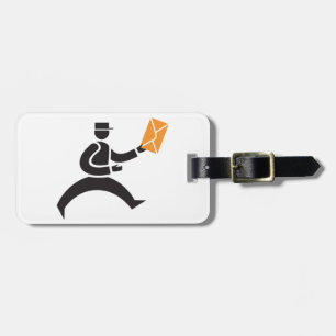 Running Postman Delivering Mail Postal Worker Luggage Tag