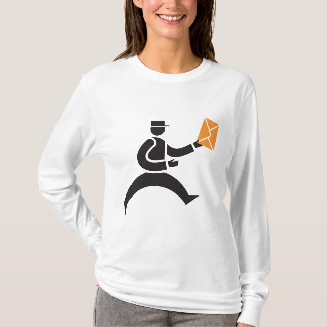 Running Postman Delivering Mail Postal Worker T-Shirt (Front)