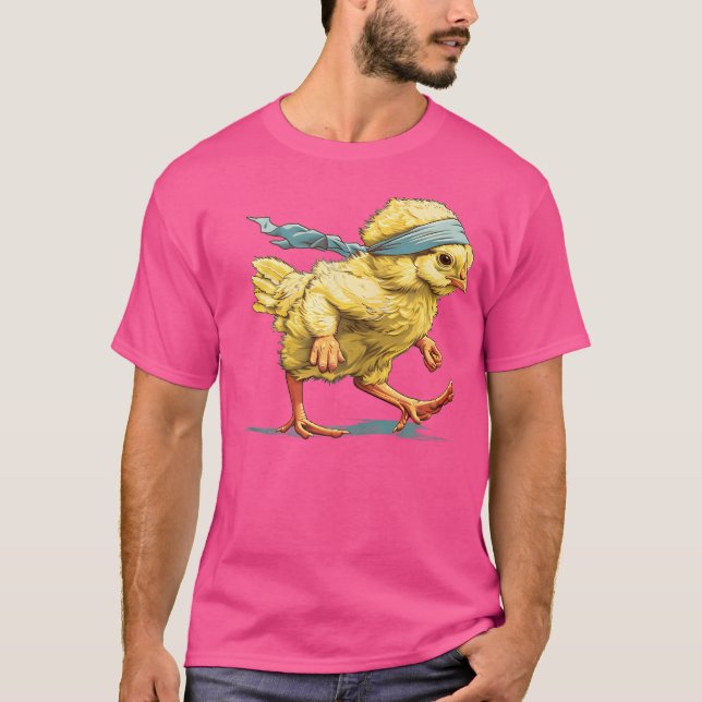 Running Poultry With Headband T-Shirt (Front)