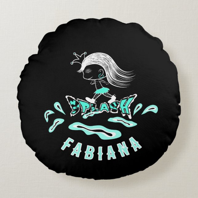 Running princess round cushion (Front)