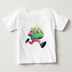 Running Printer with Flying Papers – Tech Humor Baby T-Shirt