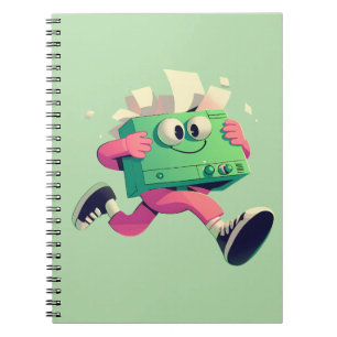 Running Printer with Flying Papers – Tech Humor Notebook