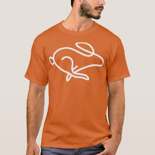 running rabbit in white colour T-Shirt