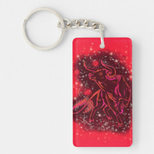 Running Red Bull Keychain Starry Night