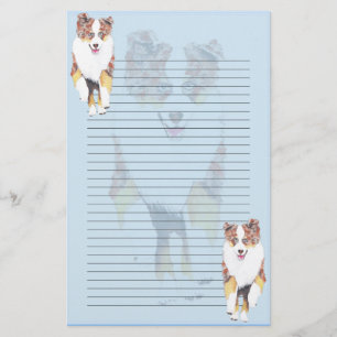 Running Red Merle Aussie Lined Stationery