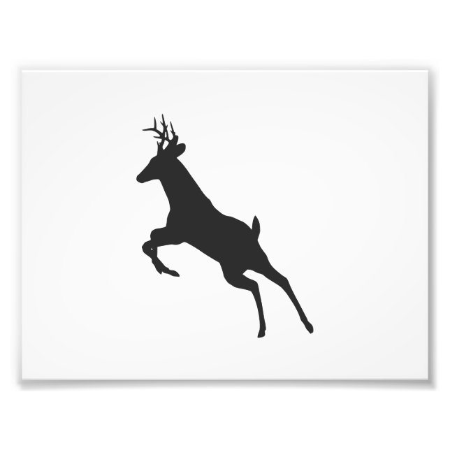 Running Reindeer Silhouette Photo Print (Front)