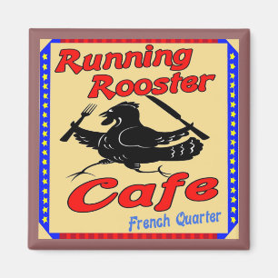 Running Rooster Cafe S Magnet