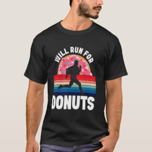 Running Runner Half Marathon Doughnut Retro Vintag T-Shirt