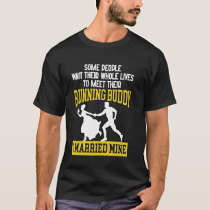 Running Runner Half Marathon Marriage Wedding Husb T-Shirt