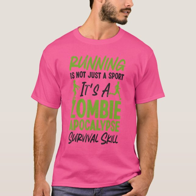 Running Runner Half Marathon Zombie Running Is Not T-Shirt (Front)