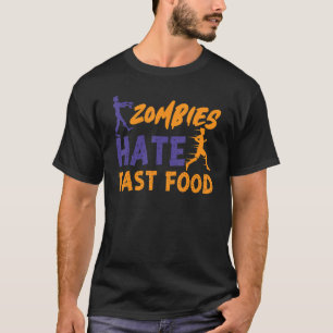 Running Runner Half Marathon Zombie Zombies Hate F T-Shirt