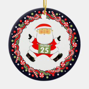 Running Runner Holiday Gift Ceramic Tree Decoration