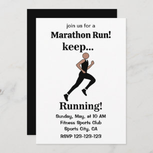 Running Runner Marathon Run Sports Invitation