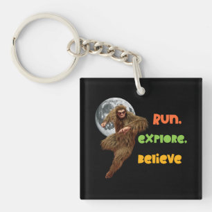 Running Sasquatch Adventure Believe Design Key Ring